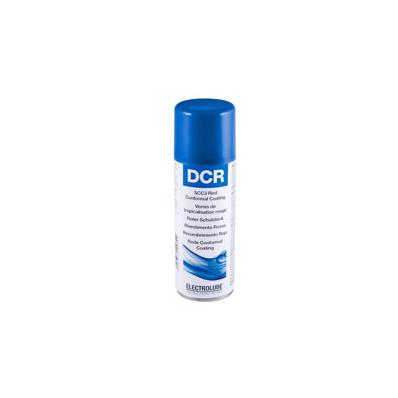 Eldcr200h - Electrolube DCR aérosol - Vernis silicone de tropicalisation rouge - Samaro SA - -70°C à 200°C - Homologué UL94 V-0 et Mil Spec_0