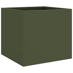 Helloshop26 - Jardinière bac lit surélevé plantes fleurs terrasse jardin olive 32 x 30 x 29 cm acier vert 02_0038694 - 3000217927128_0