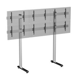 KIMEX Support sur pieds pour 6 écrans TV 50''-55'' -  Hauteur 240 cm - A poser - gris 3700685424326_0