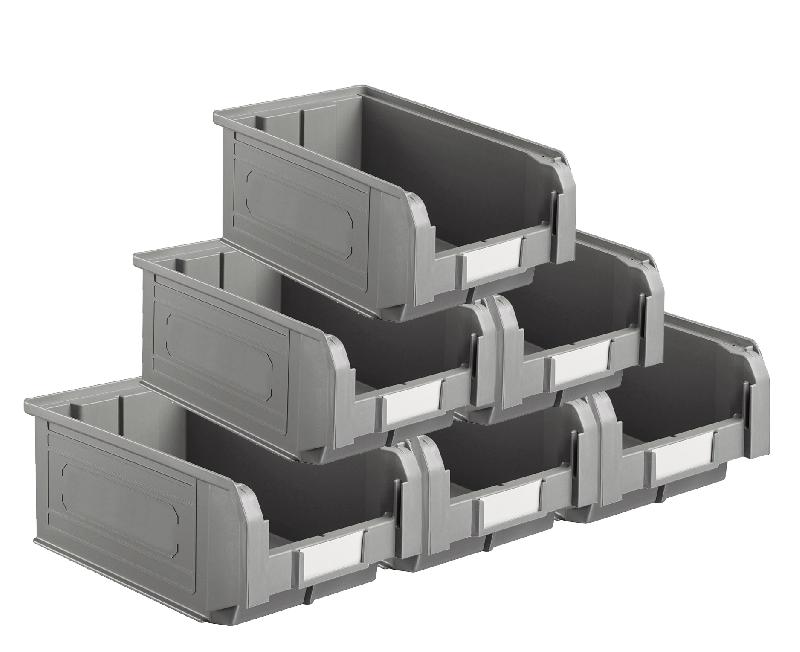 Lot de 21 bacs à bec plastique ecogreen 9.4l gris_0