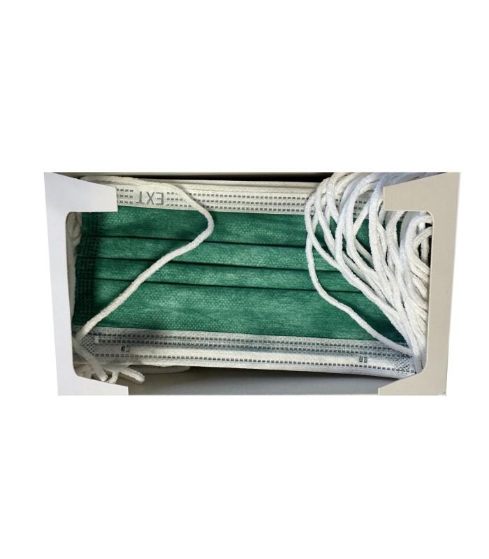 Masque chirurgical français - boîte de 50 - Type IIR - vert - haute filtration (≥98%) - marque Sylamed_0