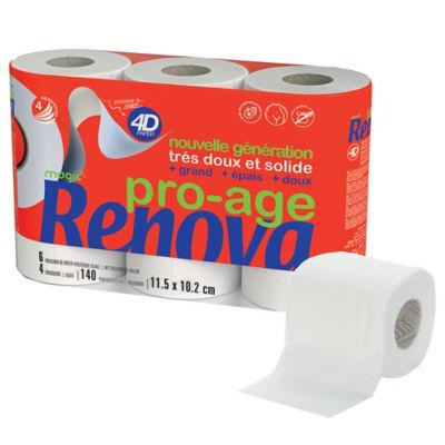 6 rouleaux papier toilette Renova Magic Pro-Age 4 épaisseurs_0