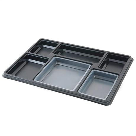 PLATEAU REPAS POUR EMPORTER 38X27.4X5.5 CM NOIR (VENDU PAR 100)