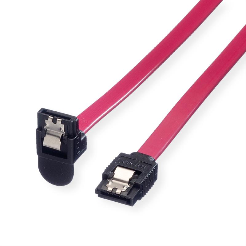 ROLINE Câble SATA 6.0 Gbit/s interne avec attache, coudé, 0,5 m_0