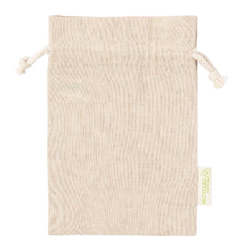 Sac à provisions en coton recyclé - avec fermeture à cordon de serrage - 100% coton recyclé - 120 g/m²_0