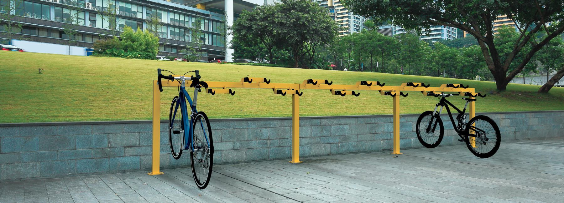 Strich - porte-vélos sur barres - city design - en acier galvanisé et thermolaqué_0