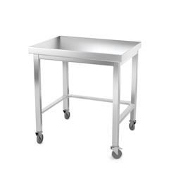 Table de travail en inox 700 x 500 mm avec renfort sur roulettes PREMIUM / GOLDINOX - gris inox 3701770802807_0