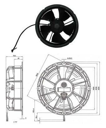Ventilateur hélicoïde W1G 200 EC87.25 EBMPAPST - Économie d'énergie - Ø200 mm - 460 m3/h_0