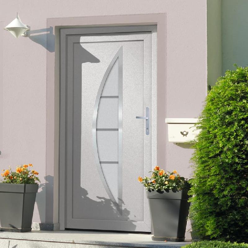 Vidaxl porte d'entrée blanc 108x208 cm pvc 3187872_0