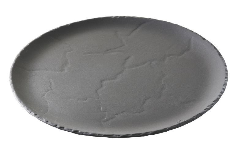 ASSIETTE PLATE ROND NOIR PORCELAINE Ø 32 CM BASALT REVOL