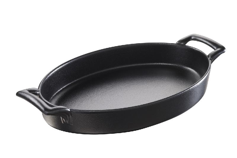 PLAT OVALE NOIR PORCELAINE 28X19 CM BELLE CUISINE REVOL