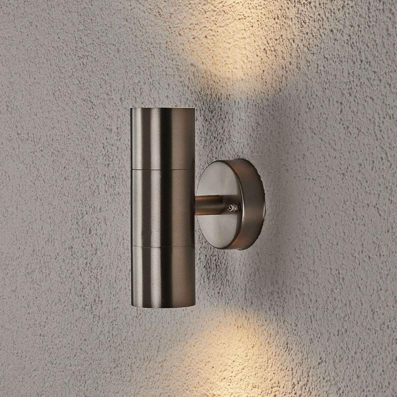 LINDBY APPLIQUE D\'EXTÉRIEUR HAKAN EN INOX À 2 LAMPES