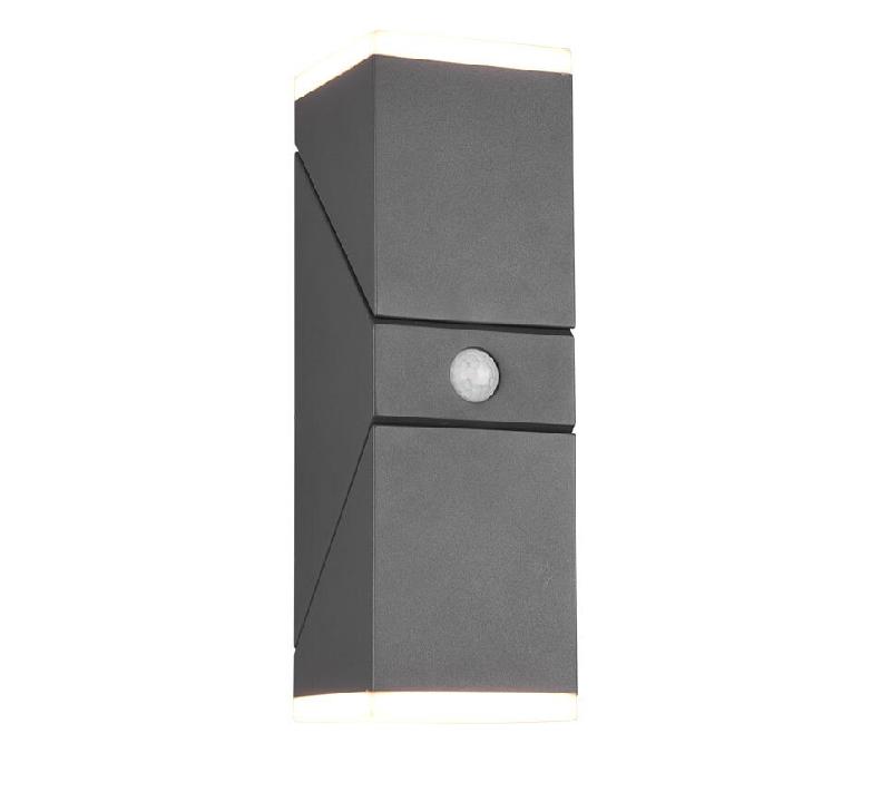 Applique extérieure Led 2x 800lm, détecteur , Anthracite - Trio - Avon - gris 4017807529166_0