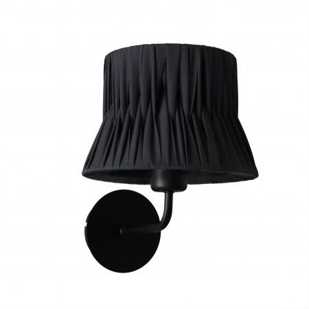 Applique intérieure CORA - abat-jour lamellé en coton noir - à équiper d'une ampoule E27_0