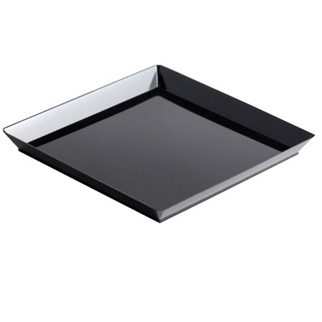 ASSIETTE JETABLE PLASTIQUE QUARTZ NOIR 10 X 10 CM (VENDU PAR 200)