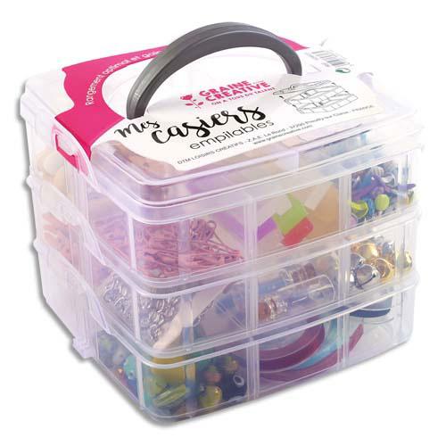 BOÎTE DE RANGEMENT DTM - 3 ETAGES 18 COMPARTIMENTS - 15X15X12,5 CM