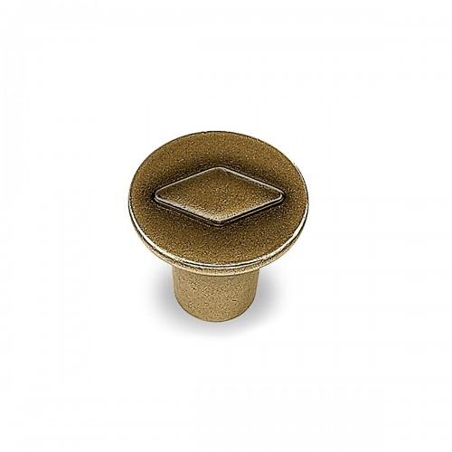 BOUTON DE MEUBLE ROND BARCINO - H 25 MM - D 30 MM - PAR 4 - ASPECT LAITON ANTIQUE HETTICH