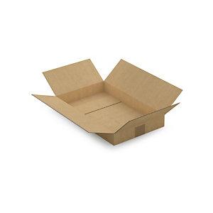 CAISSE CARTON PLATE BRUNE SIMPLE CANNELURE RAJA 40X25X15 CM