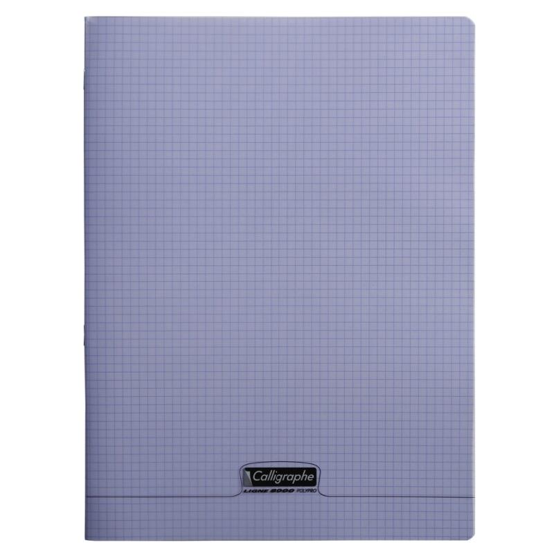 Calligraphe Lot de 10 Cahier Ligne 8000 24x32, 48p./24 feuilles 90 g/m² piquées, couv. PP violette, quadrillé 5x5 - 3210330184777_0