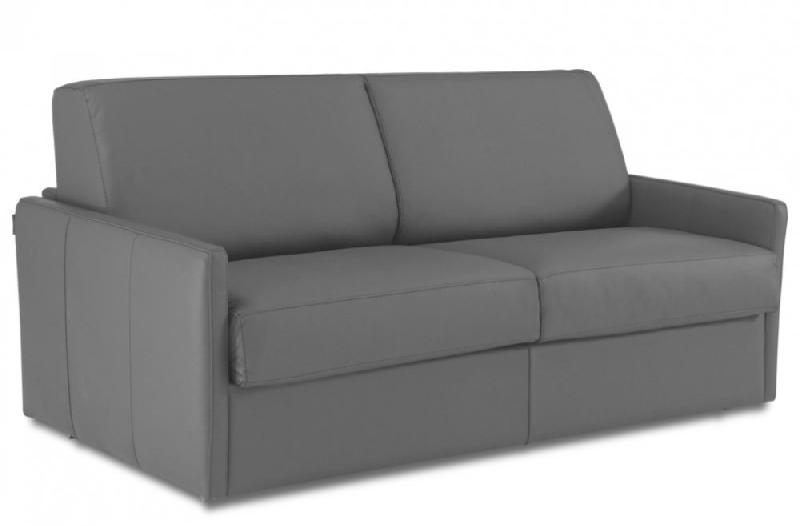 Canapé lit 2-3 places Sun - Convertible express 120 cm - Microfibre gris - Matelas 16 cm mousse haute résilience_0