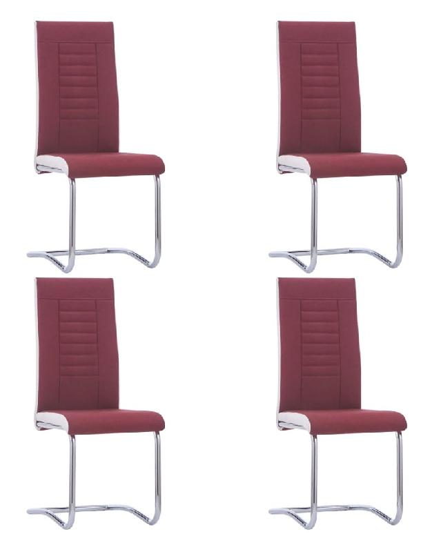 Chaises De Salle A Manger 4 Pcs Rouge Bordeaux Tissu Vidaxl