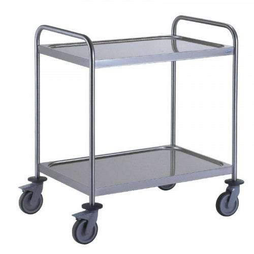 CHARIOT DE SERVICE INOX 2 PLATEAUX 800 X 530 MM TOURNUS