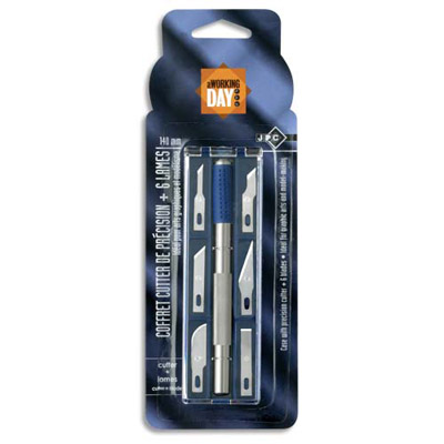 COFFRET CUTTER DE PRECISION LONGUEUR 14 CM ET 6 LAMES ASSORTIES