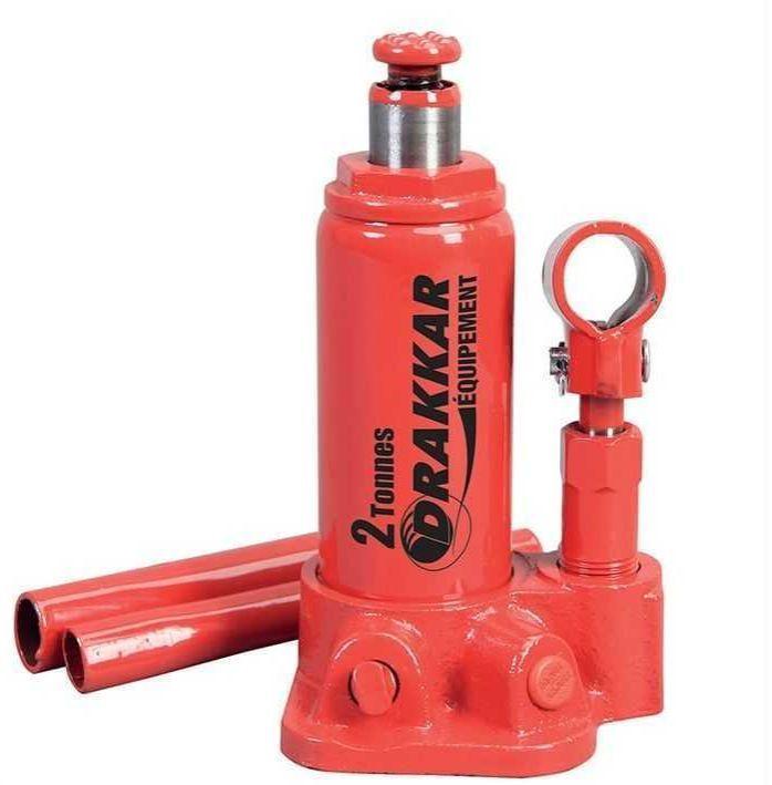 Cric bouteille hydraulique 2T Drakkar - base soudée avec valve de sécurité - 11576210_0