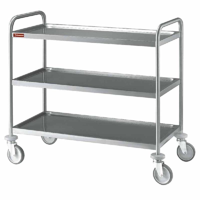 Diamond - Chariot de service en inox 3 niveaux - réf. CR3/100B - gris inox AKS-CR3/100B_0