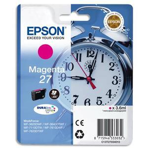 Epson cartouche jet d'encre Durabrite Ultra magenta 'Réveil' 27 (T2703) - C13T27034012 - Compatibilité WorkForce WF-3600 à WF-7700_0