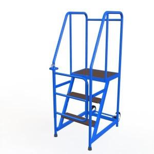 Escabeaux mobiles étroits 2 et 3 marches - structure mécano-soudée pour accès sécurisé_0