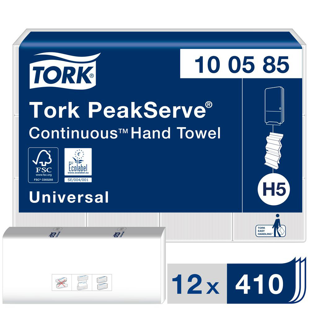ESSUIE-MAINS CONTINU PEAKSERVE 1 PLI - 100585 - BLANC - CARTON 12 X 410 UNITES - POUR TORK H5