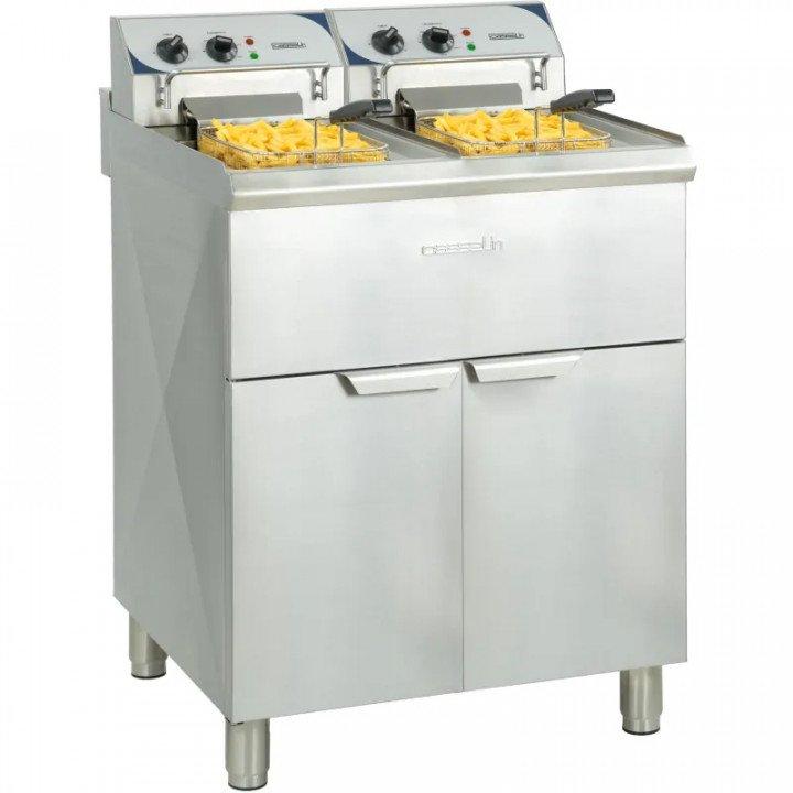Friteuse inox électrique 2 x 10 Litres sur meuble, 18 000 W, 400 V - TRI_0