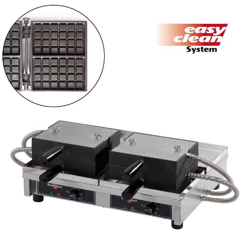 Gaufrier électrique professionnel 4 x 6 fruits doubles ouverture 180° - PWECAJBAO_0