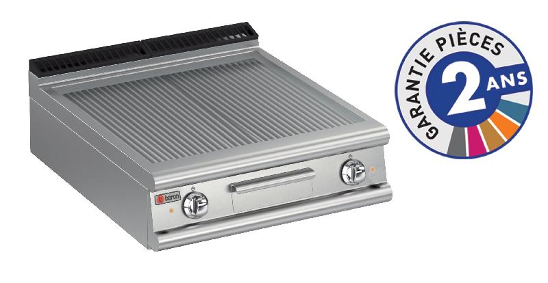 Grillade électrique - plaque rainurée 37,3 dm² - revêtement acier ou chrome dur - gamme 700 - Baron 70FTE810_0
