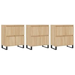 Helloshop26 - Buffet bahut commode armoire meuble de rangement organisateur cuisine salle de séjour salons 3 pcs sonoma bois 02_0037105 - 30002132158_0