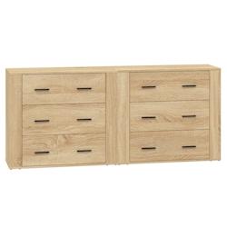Helloshop26 - Buffet bahut commode armoire meuble de rangement organisateur cuisine salle de séjour salons lot de 2 sonoma bois 02_0036830 - 30002130_0