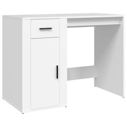 Helloshop26 - Bureau table poste de travail meuble d'ordinateur informatique étude 100 x 49 x 75 cm bois d'ingénierie blanc 02_0023496 - 3000214354613_0