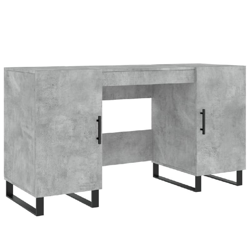 Helloshop26 - Bureau table poste de travail meuble d'ordinateur informatique étude 140 x 50 x 75 cm bois d'ingénierie gris 02_0023841 - gris Bois ma_0