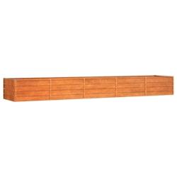 Helloshop26 - Jardinière bac lit surélevé plantes fleurs terrasse jardin de jardin rouillé 400 x 80 x 45 cm acier corten marron 02_0039874 - 30002_0