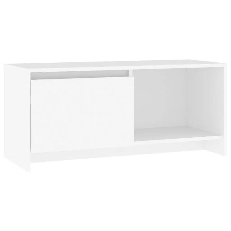 Helloshop26 - Meuble TV moderne avec rangement 90 x 35 x 40 cm en bois d'ingénierie blanc 02_0047982 - blanc Bois massif 3000235050174_0