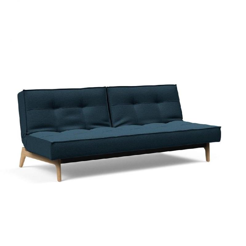INNOVATION LIVING  CANAPÉ CONVERTIBLE SPLITBACK  EIK 115*200 CM TISSU ARGUS NAVY BLUE_0