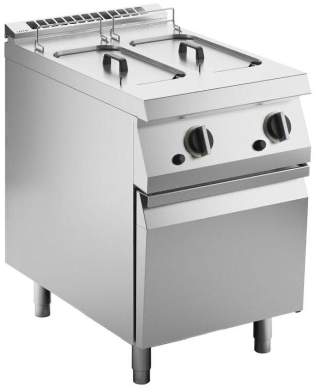 KBS Gastrotechnik KBS Friteuse à gaz 2 cuves 10 litres 20 Kw 600x730x900 mm Soubassement fermé - 4059395096903_0