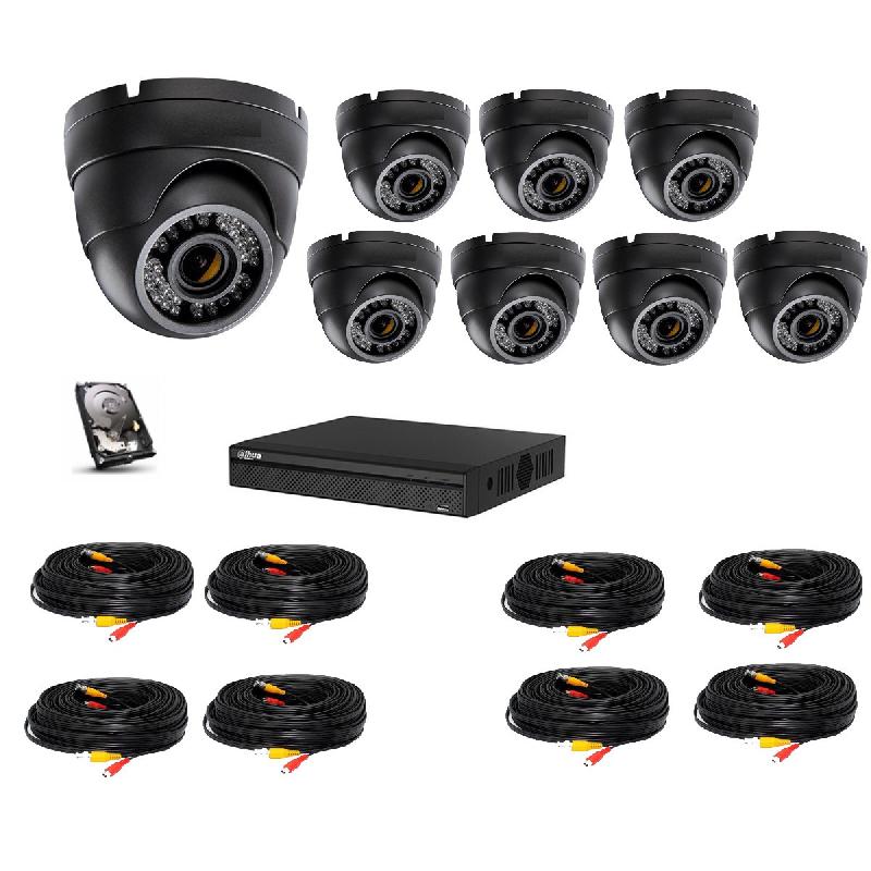 Kit vidéo surveillance Dahua 8 caméras dômes super cmos_0
