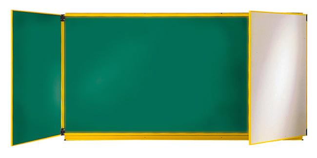 TABLEAU TRIPTYQUE 1 X 2 M ÉMAILLÉ BLANC CADRE ALUMINIUM LAQUÉ ROUGE - MANUTAN COLLECTIVITÉS