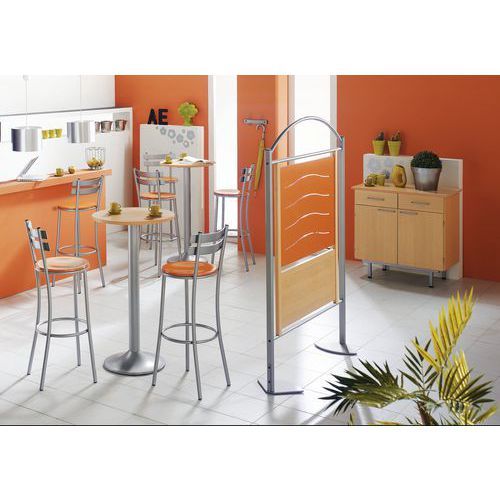 MANGE-DEBOUT SCALA PLATEAU Ø 60 CM NOYER CARINI/GRIS ARGENT - RODET