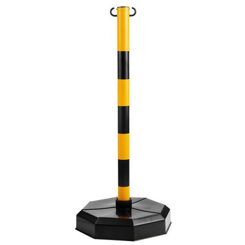 POTEAU PVC SUR SOCLE FINITION JAUNE/NOIR LESTÉ À 9 KG - CROSO