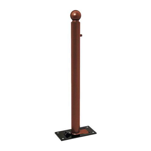 POTELET RABATTABLE SOLIBLOC Ø 76 MM BOULE - ASPECT CORTEN - PROCITY