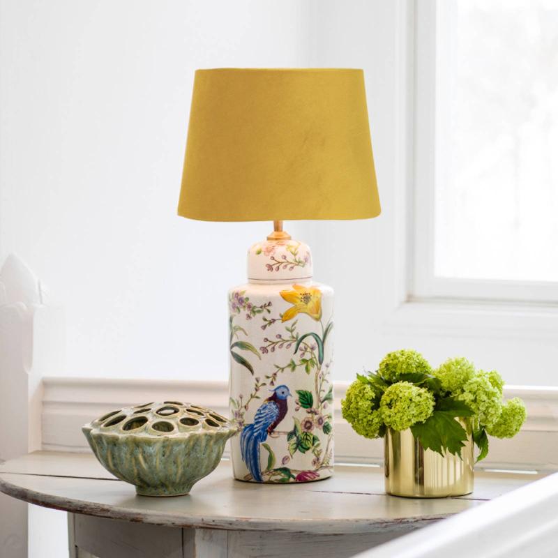 PR HOME LI NA LAMPE ABAT-JOUR VELOURS DORÉ Ø 30 CM