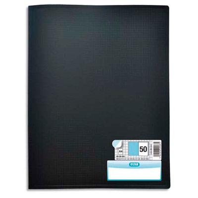 PROTEGE DOCUMENTS ELBA MEMPHIS - 50 POCHETTES/100 VUES - NOIR - POLYPROPYLENE 3/10E